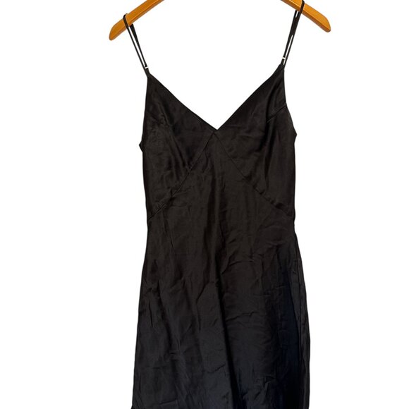 Dissh Black Satin Slip V-Neck Mini Dress | Women's US Size 6 - Picture 6 of 6